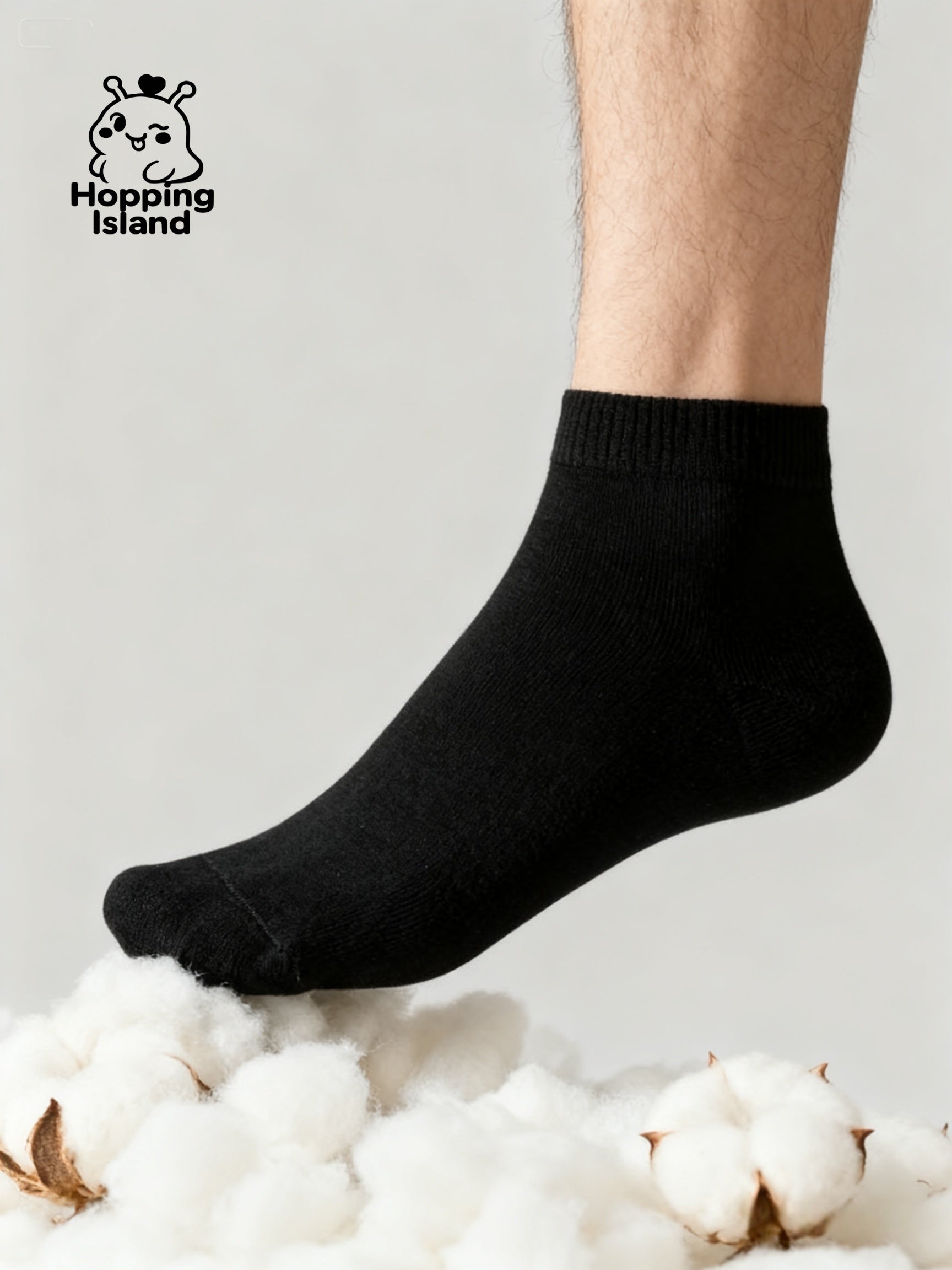 10 Pairs Daily Cotton Ankle Socks Black [HI]