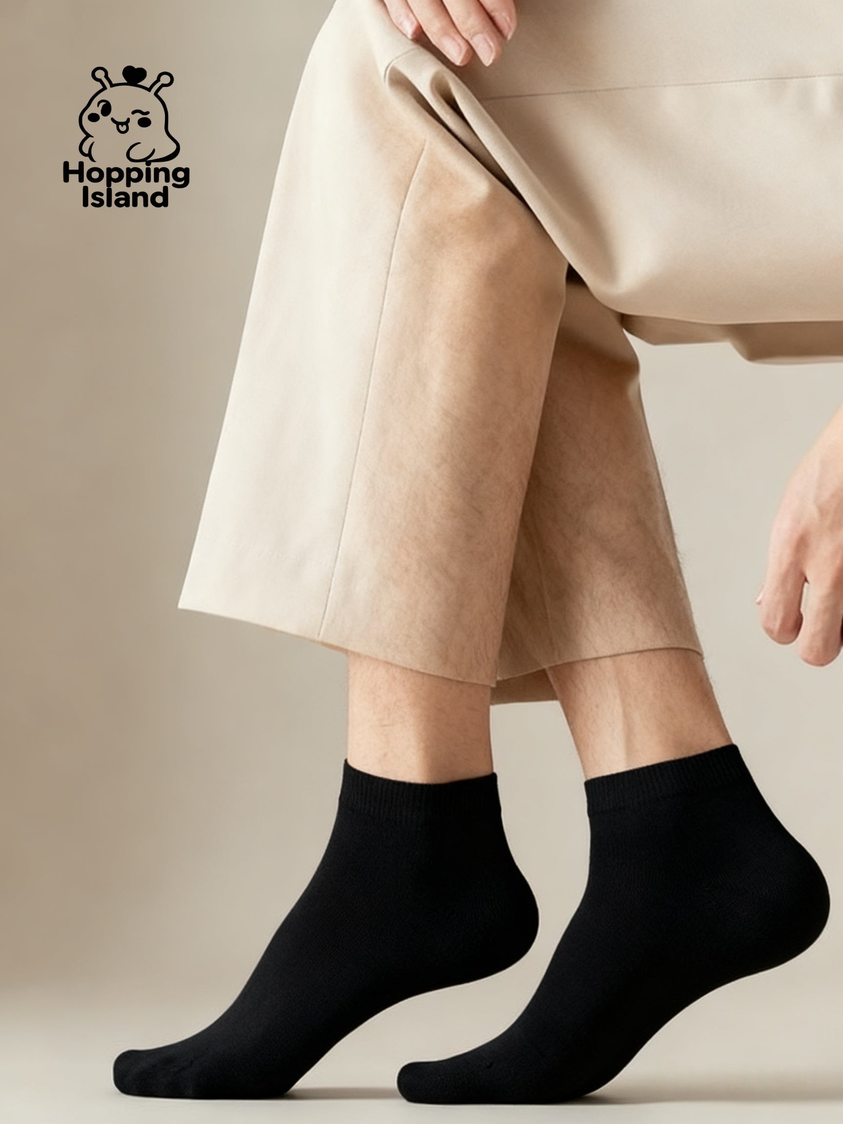 10 Pairs Daily Cotton Ankle Socks Black [HI]