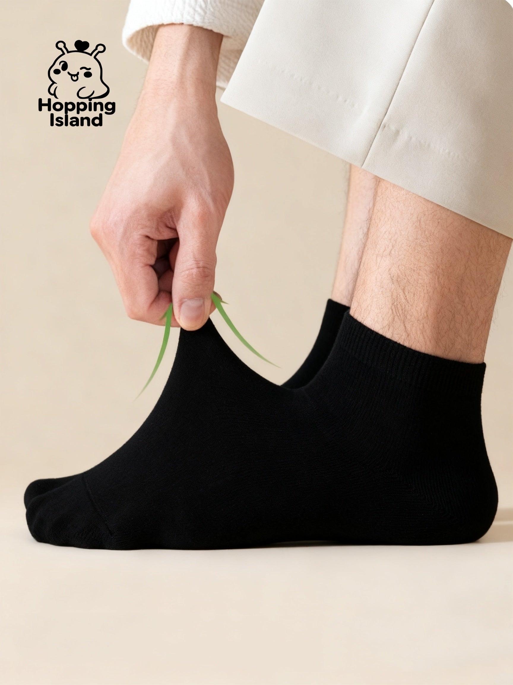 10 Pairs Daily Cotton Ankle Socks Black [HI]