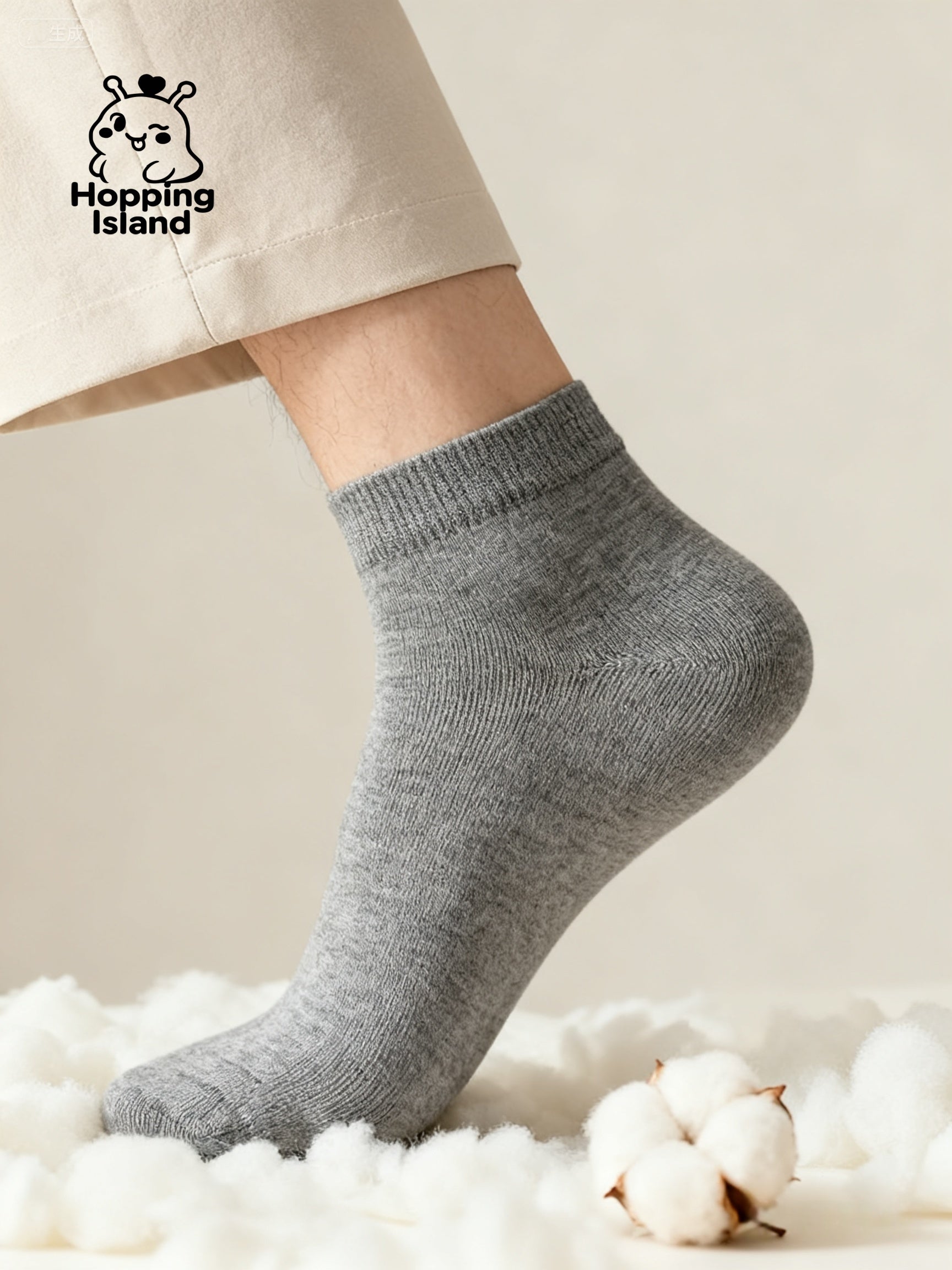 10 Pairs Daily Cotton Ankle Socks Gray [HI]