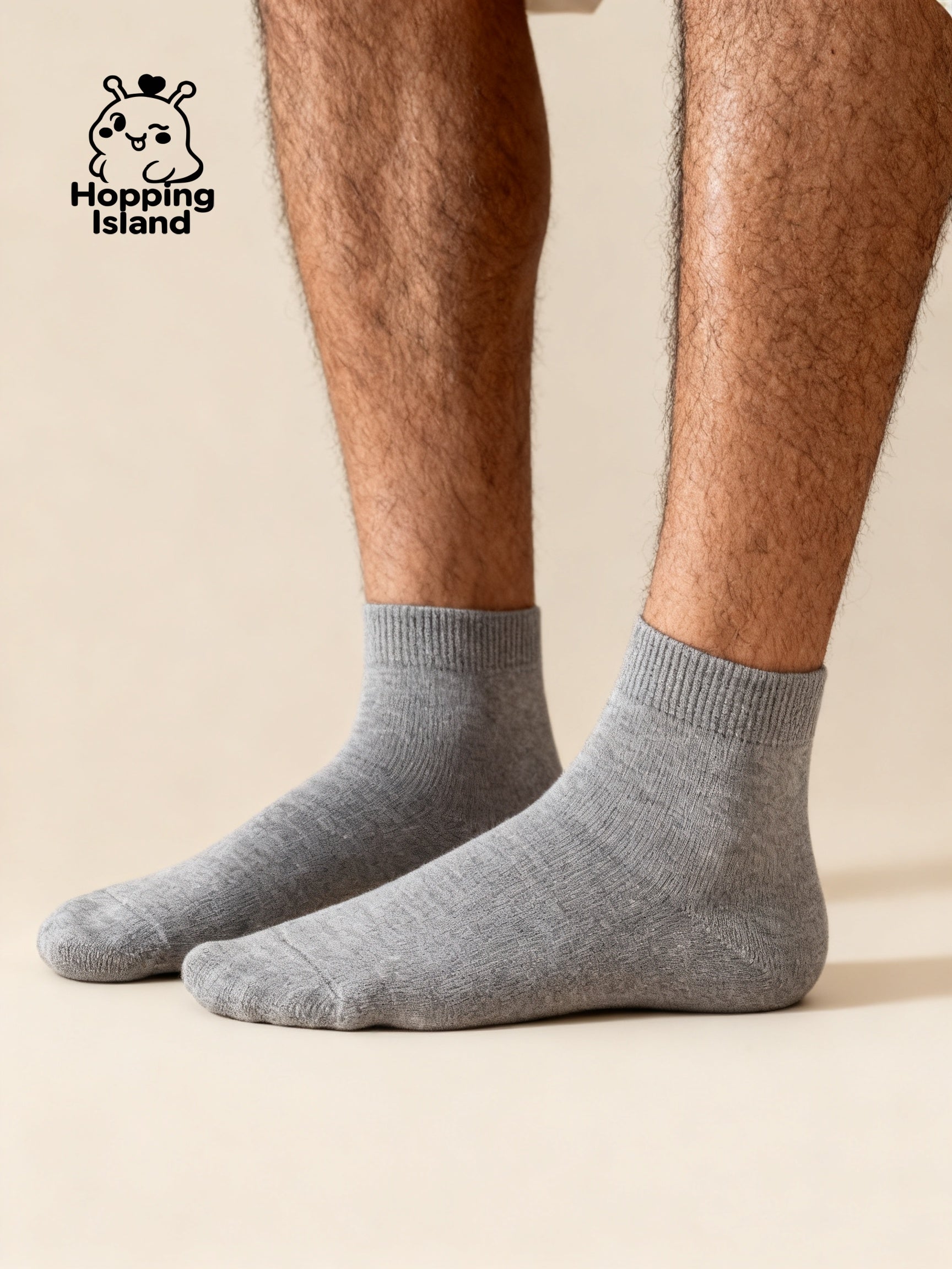 10 Pairs Daily Cotton Ankle Socks Gray [HI]