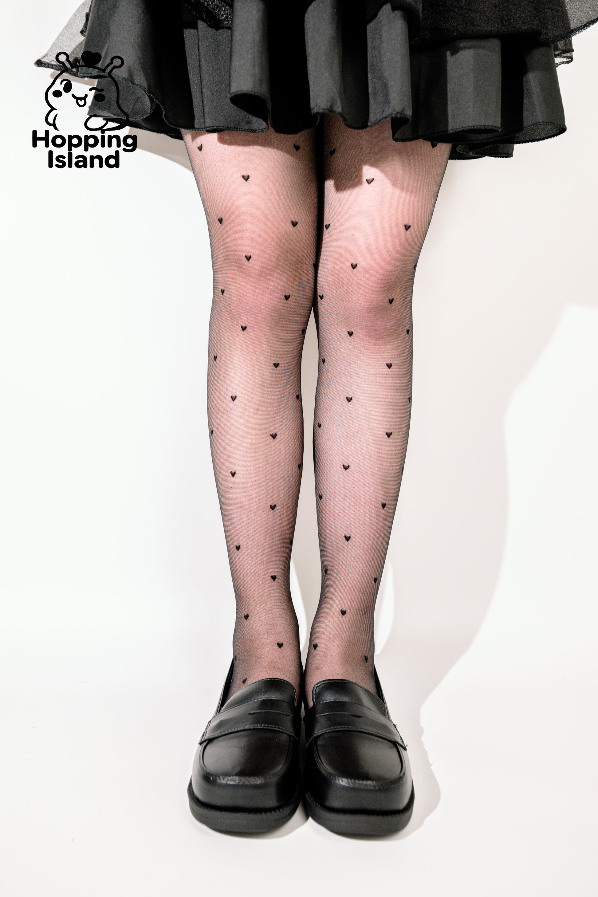 HI Floral Black Polka Dot and Heart Pattern Ultra Thin Pantyhose Stocking Tights