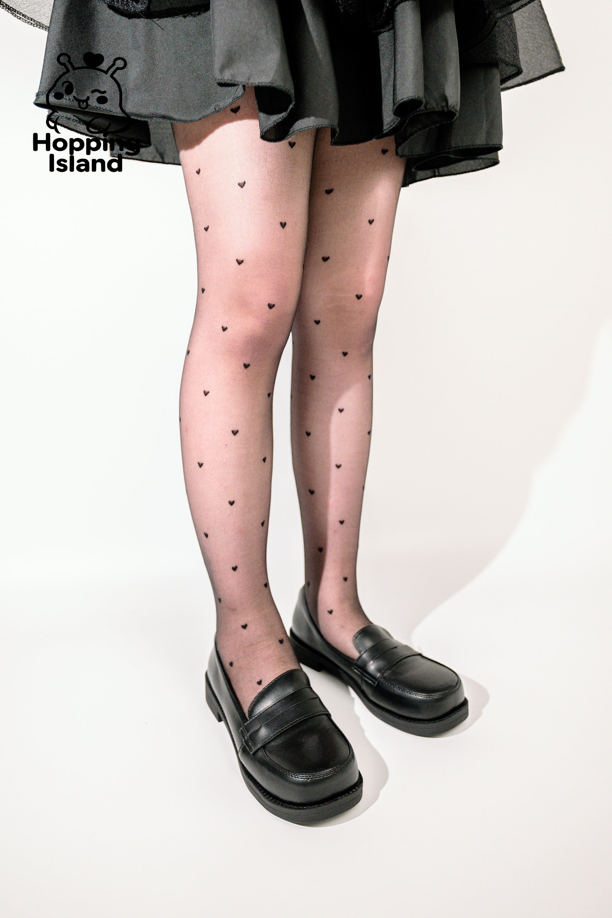 HI Floral Black Polka Dot and Heart Pattern Ultra Thin Pantyhose Stocking Tights