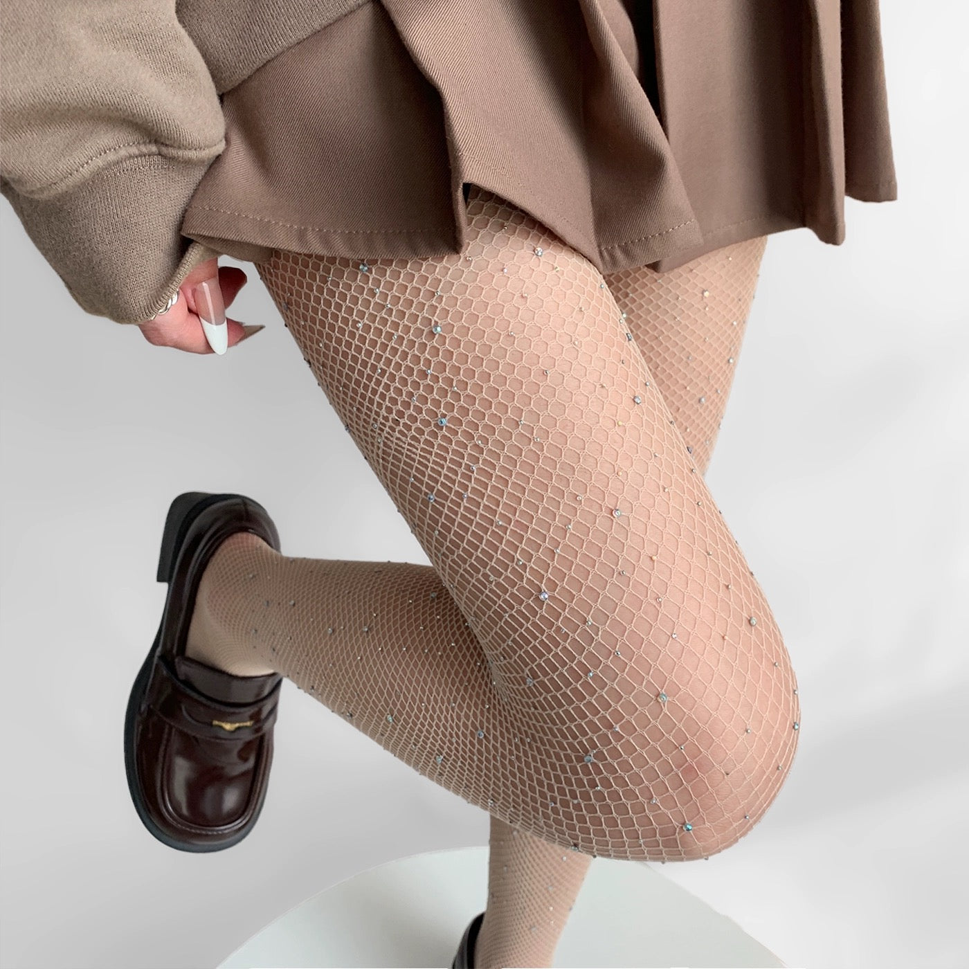HI Moonlight Diamond Net Tights Sexy Rhinestone Fishnets for Glamorous Legs
