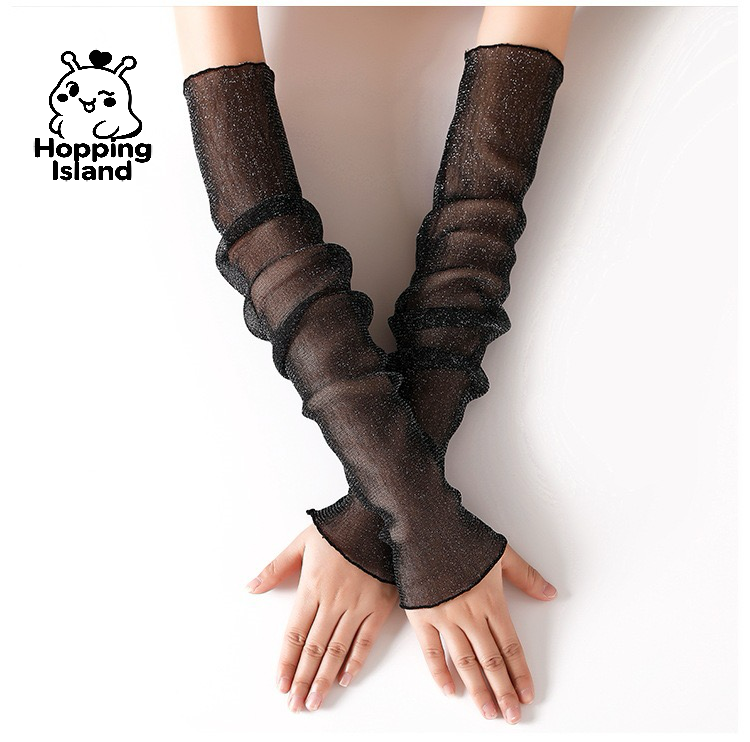 HI Gloves Moonlight Pearl Sheer Mesh Arm Cover Breathable Comfortable
