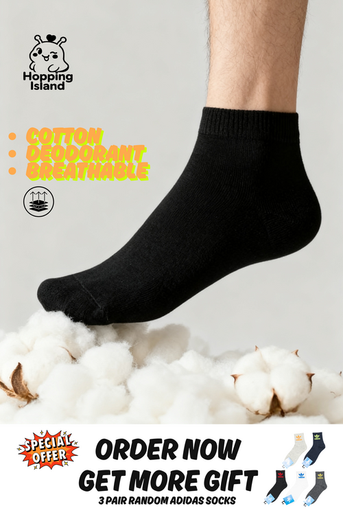 10 Pairs Daily Cotton Ankle Socks Black [HI]