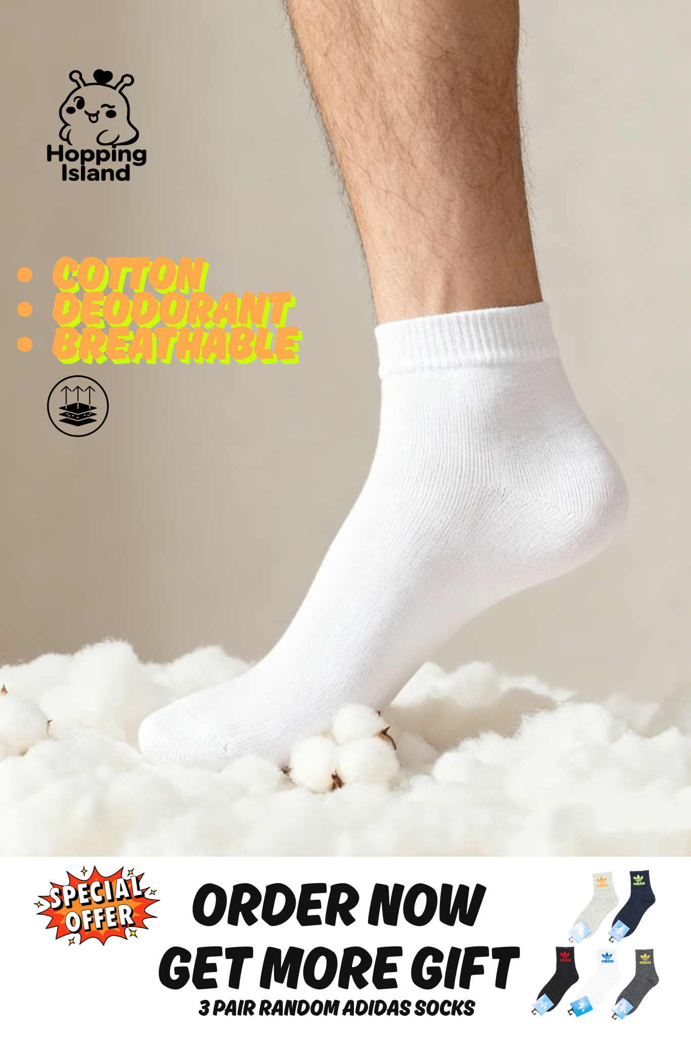 10 Pairs Daily Cotton Ankle Socks White