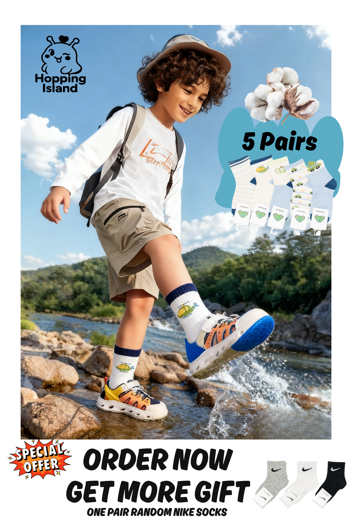 Kids Socks 5Pairs Little Car [HI]