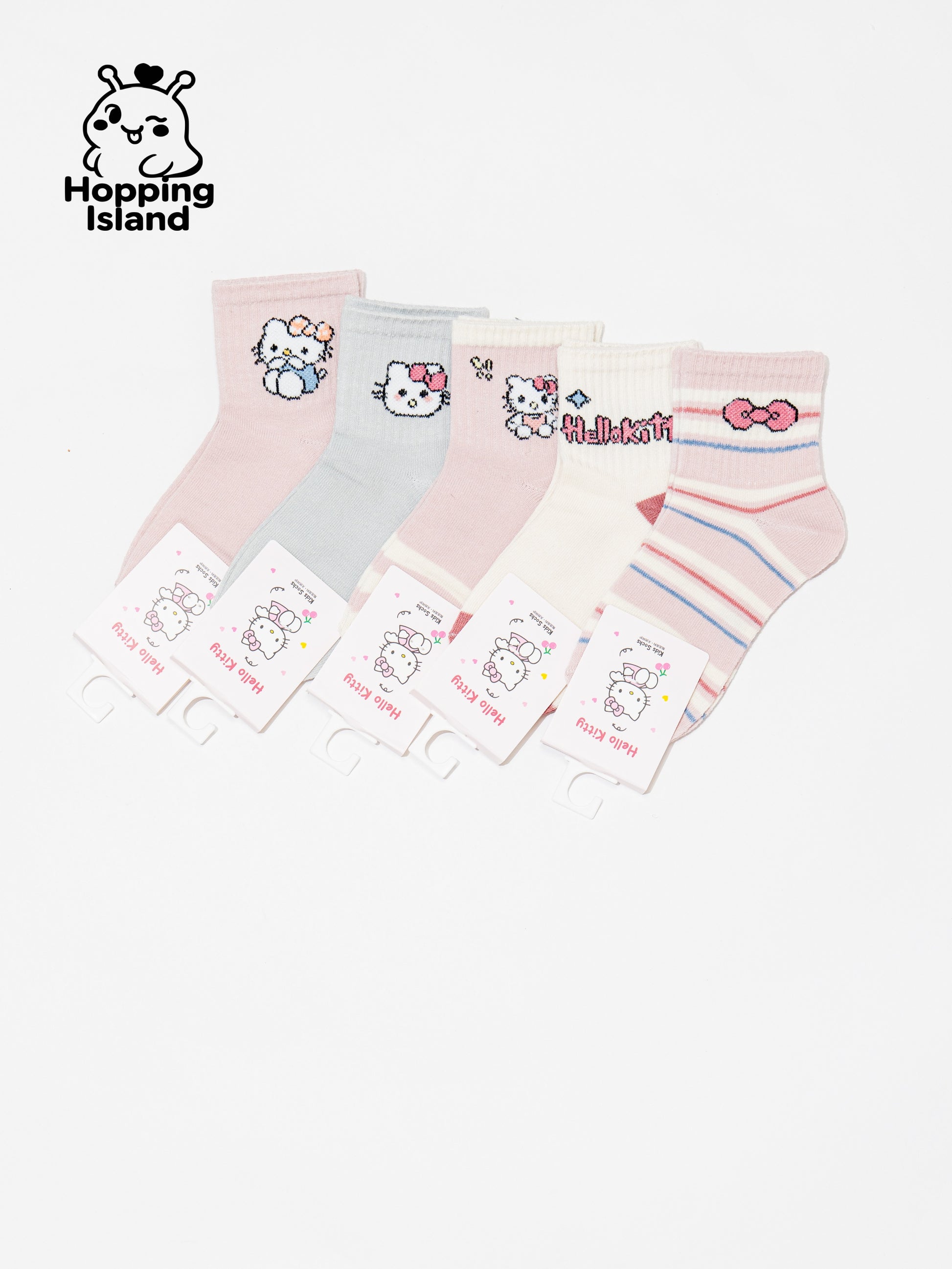 Kids Socks 5Pairs Kitty Cat Pattern [HI]
