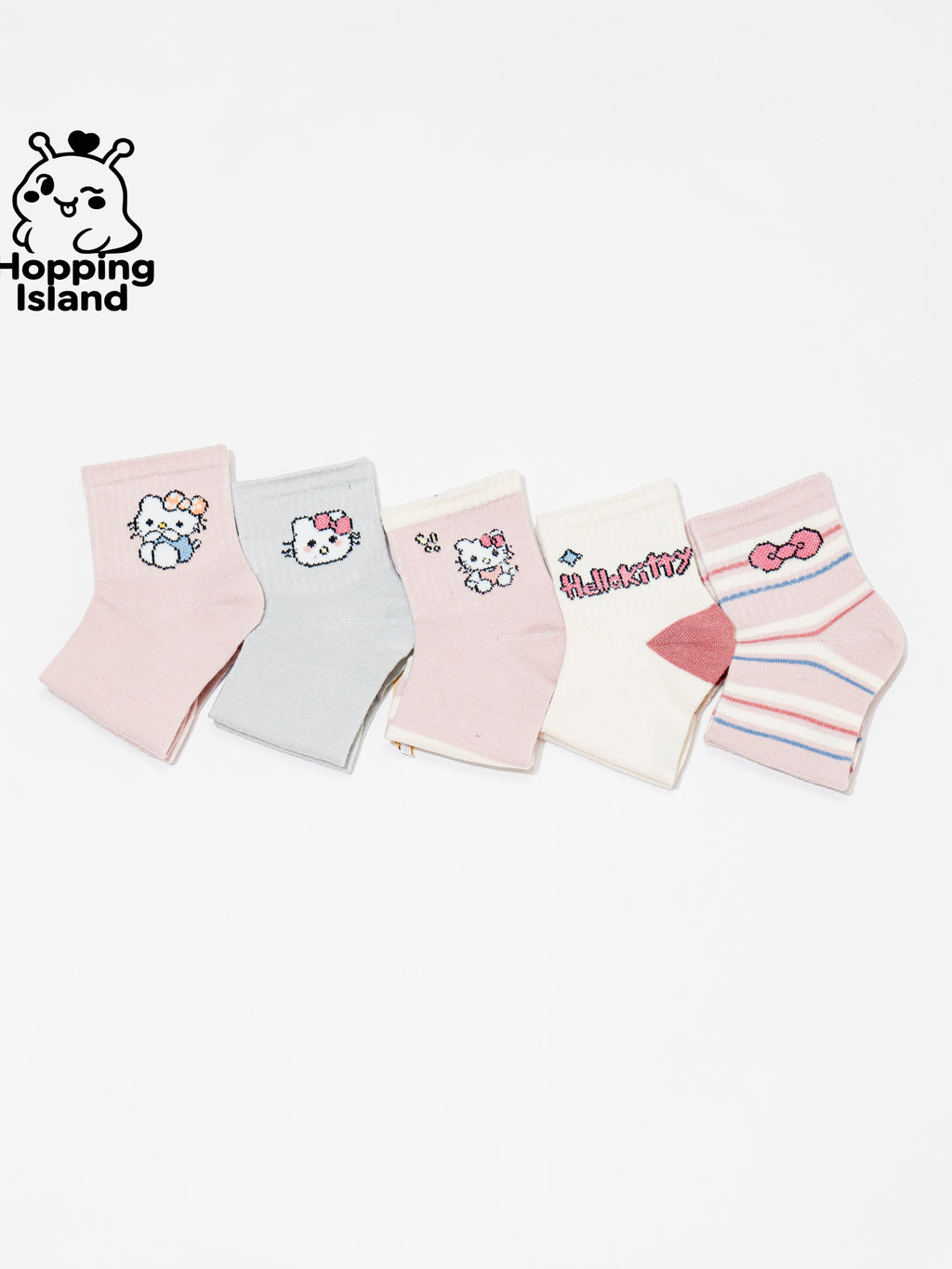 Kids Socks 5Pairs Kitty Cat Pattern [HI]