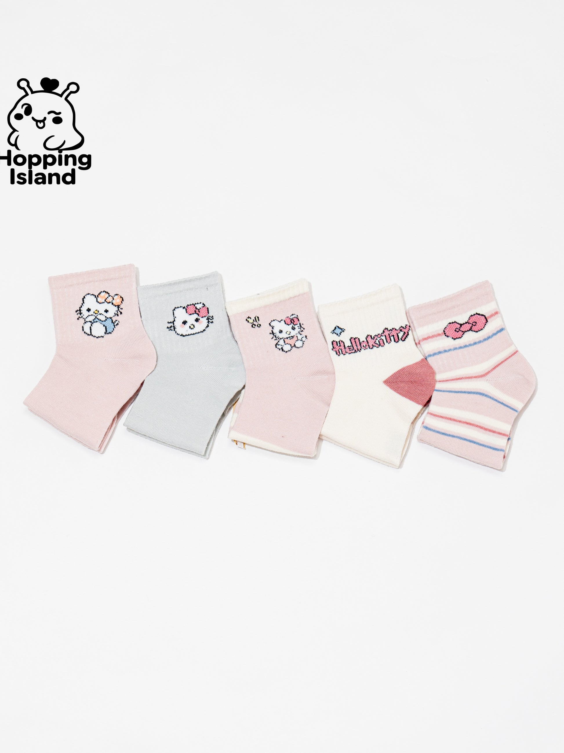Kids Socks 5Pairs Kitty Cat Pattern [HI]