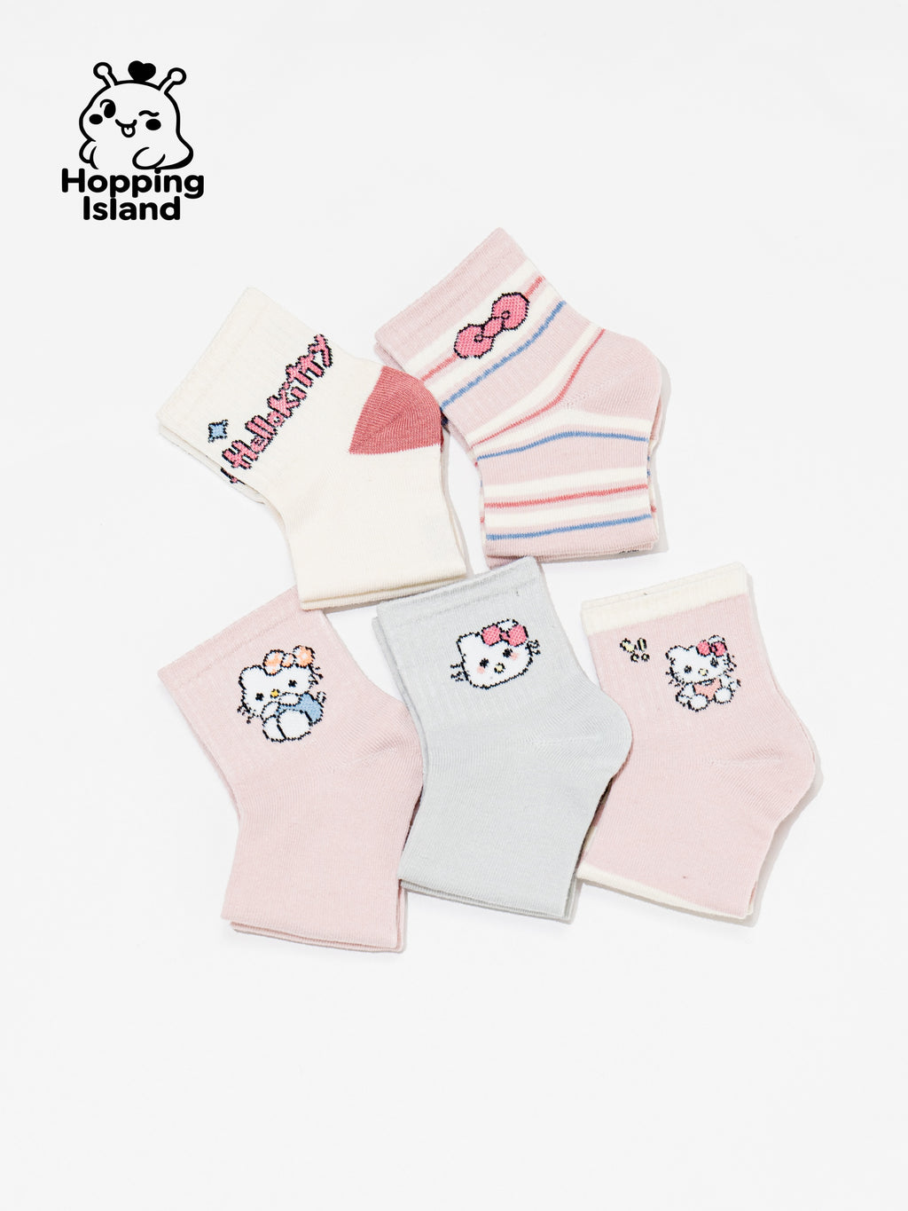 Kids Socks 5Pairs Kitty Cat Pattern [HI]