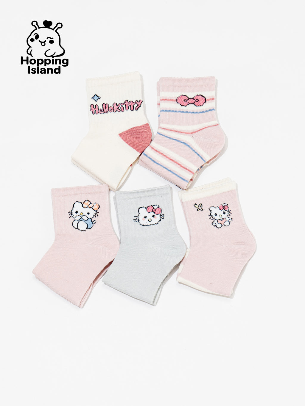 Kids Socks 5Pairs Kitty Cat Pattern [HI]