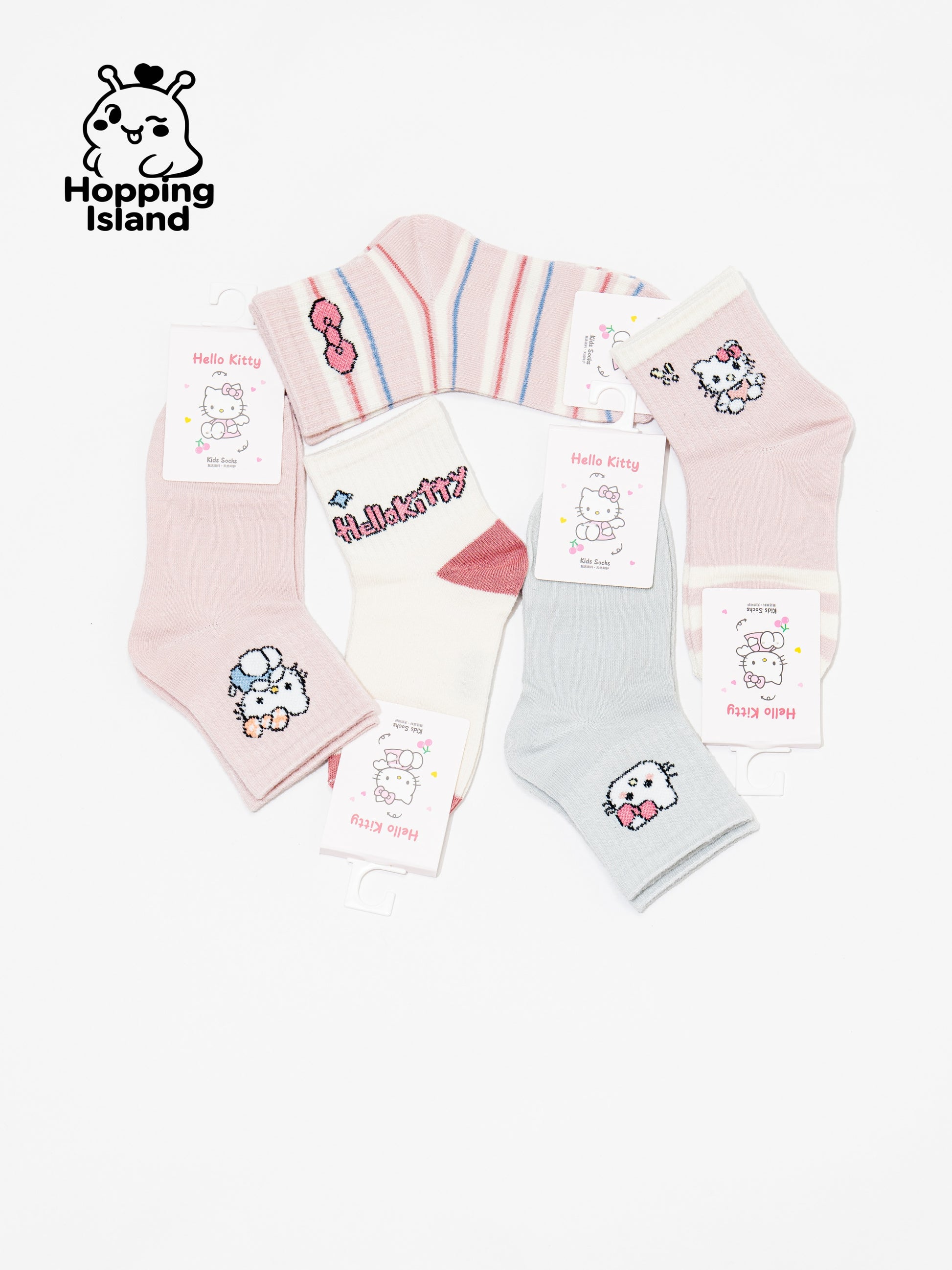 Kids Socks 5Pairs Kitty Cat Pattern [HI]