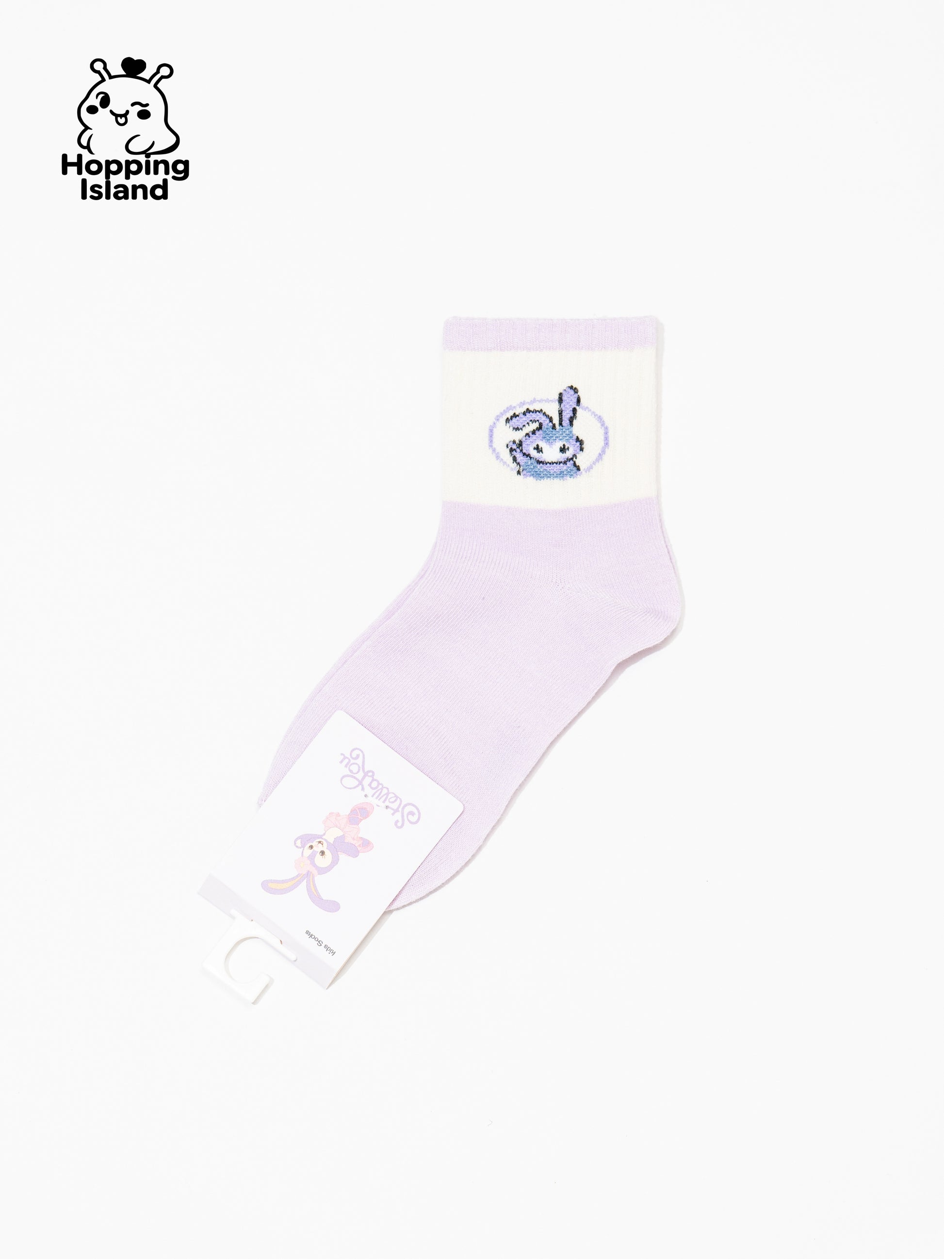 Kids Socks 5Pairs Purple Bunny Pattern [HI]