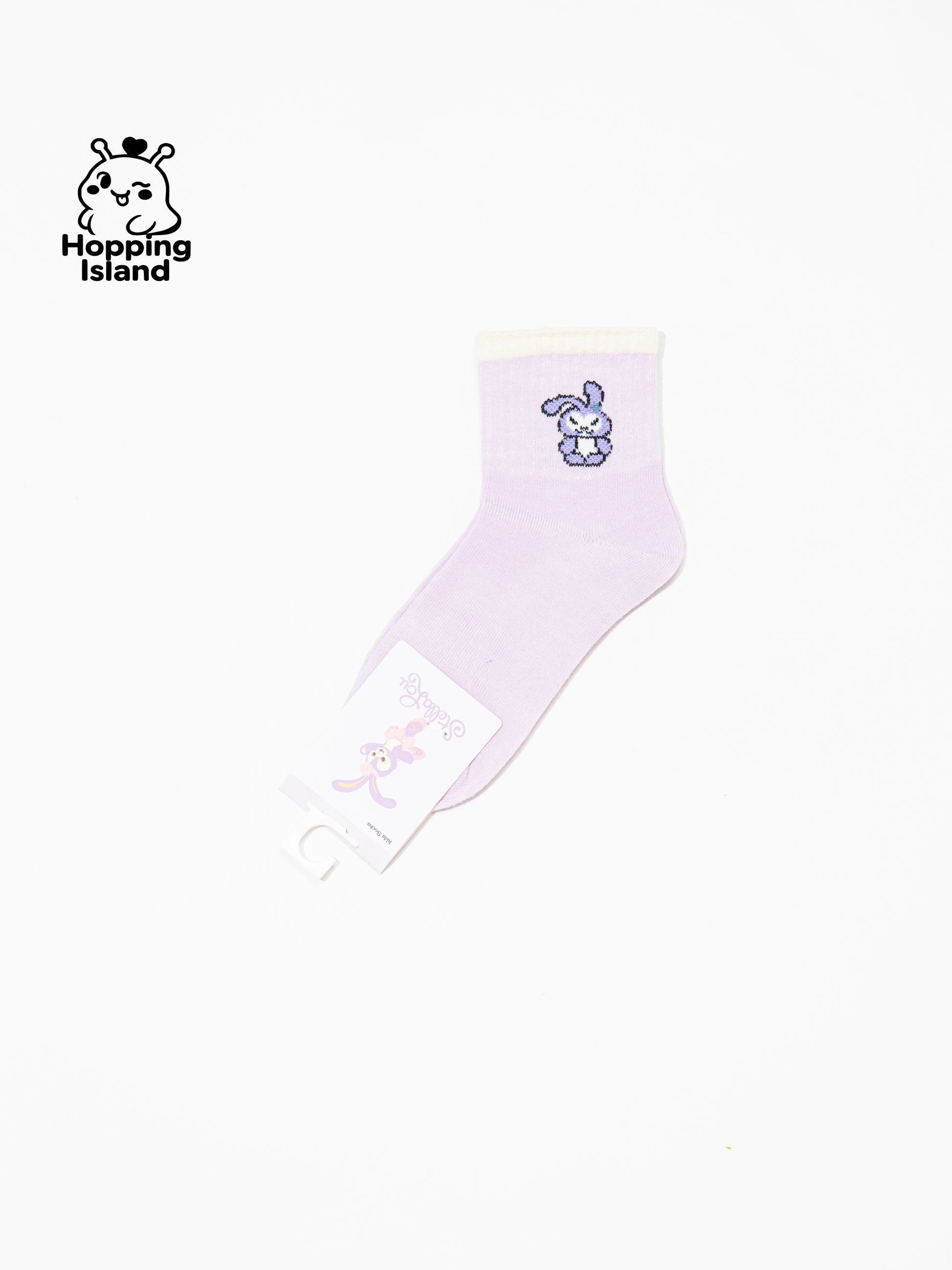 Kids Socks 5Pairs Purple Bunny Pattern [HI]