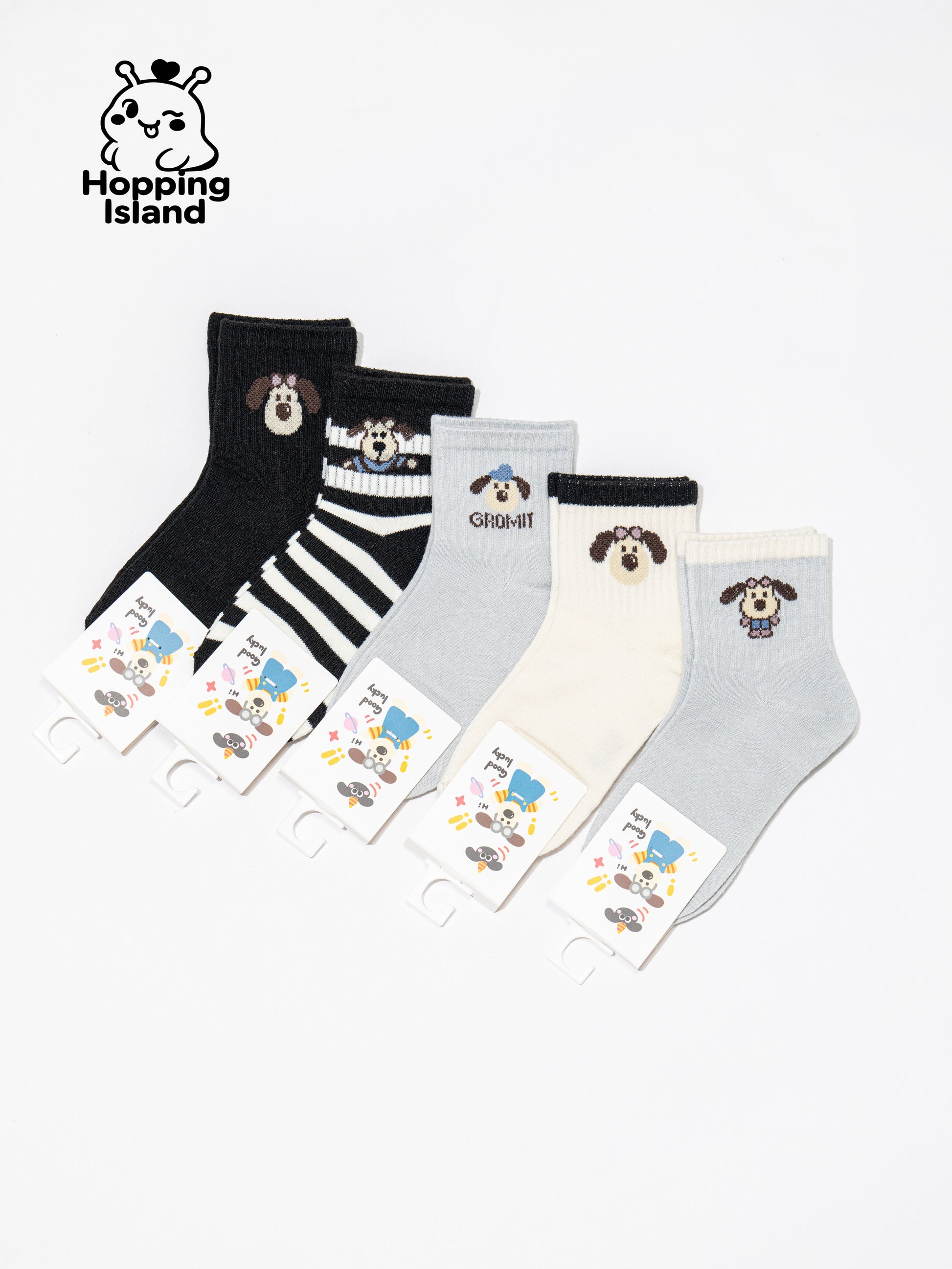 Kids Socks 5Pairs Puppy Dog Pattern [HI]