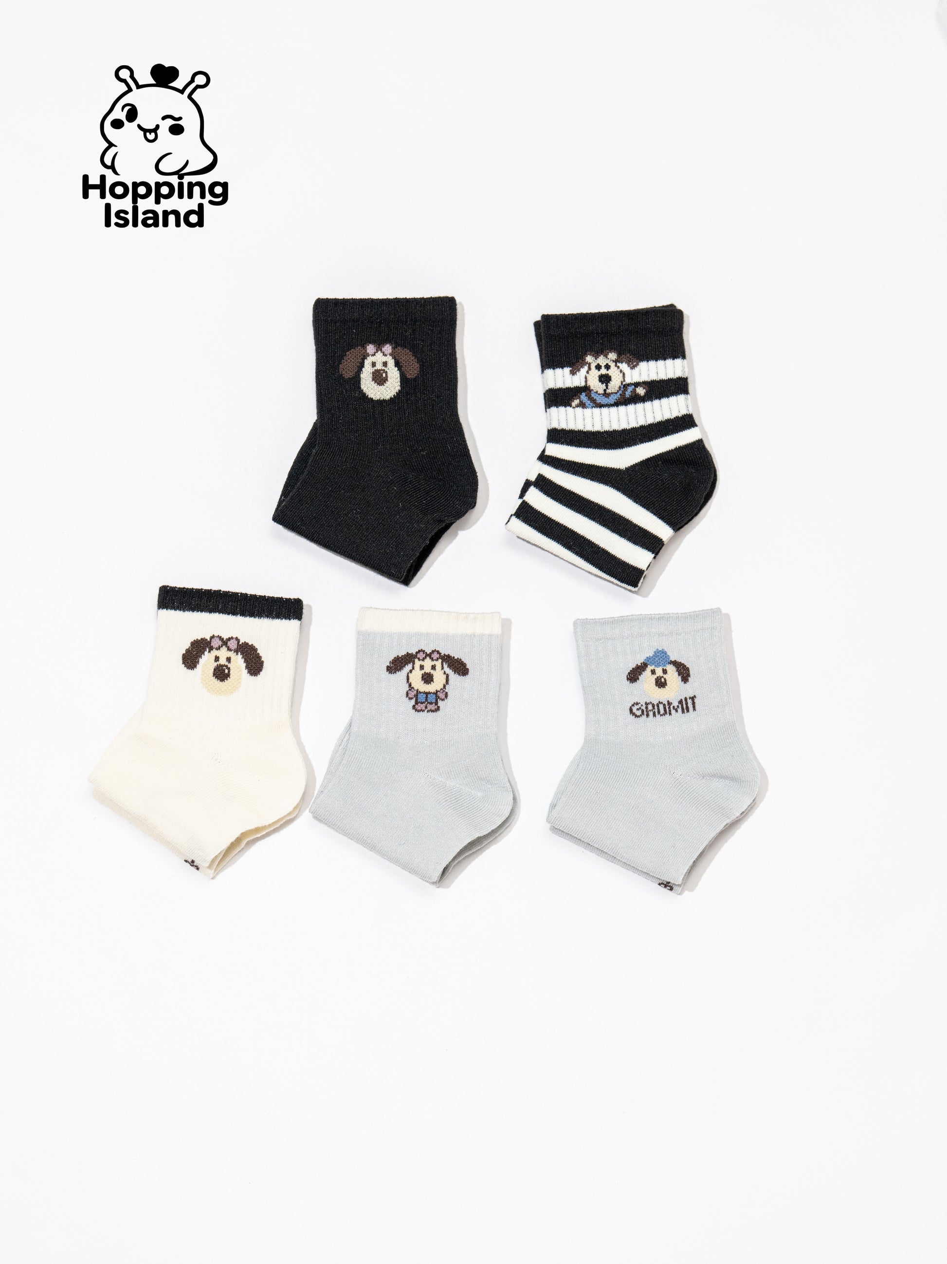 Kids Socks 5Pairs Puppy Dog Pattern [HI]