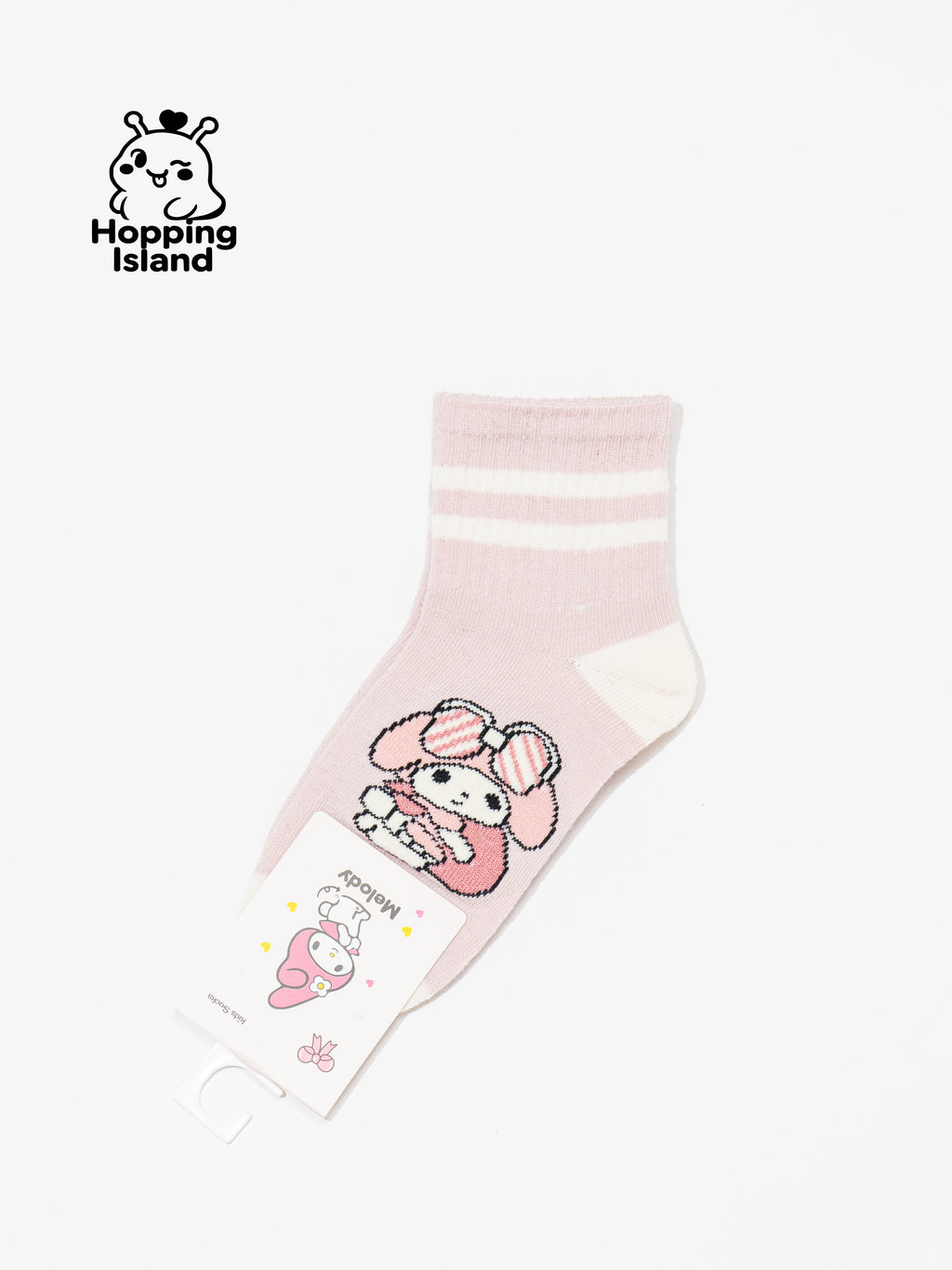Kids Socks 5Pairs Pink Melody Bunny Pattern [HI]