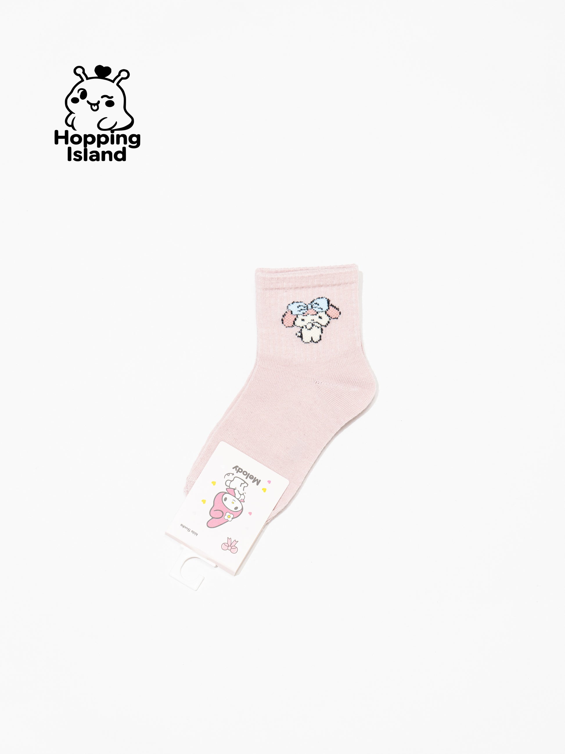 Kids Socks 5Pairs Pink Melody Bunny Pattern [HI]