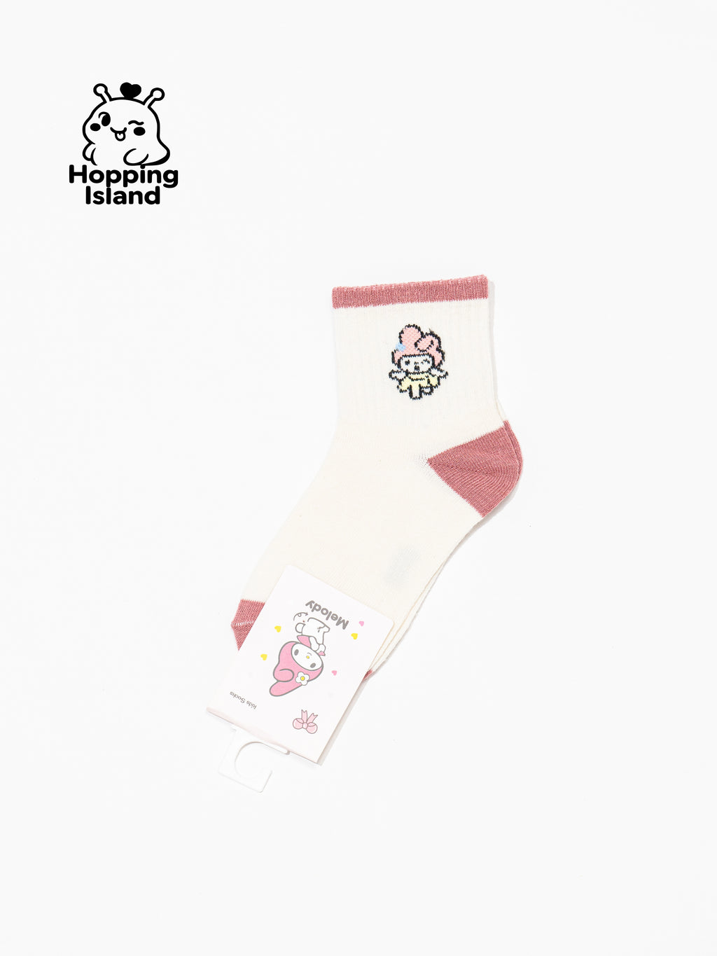 Kids Socks 5Pairs Pink Melody Bunny Pattern [HI]