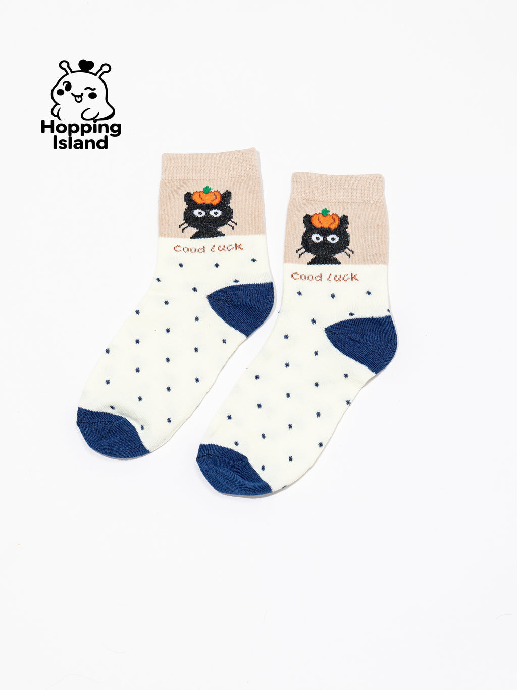 4 Pairs Black & White Cat Print Socks [HI]