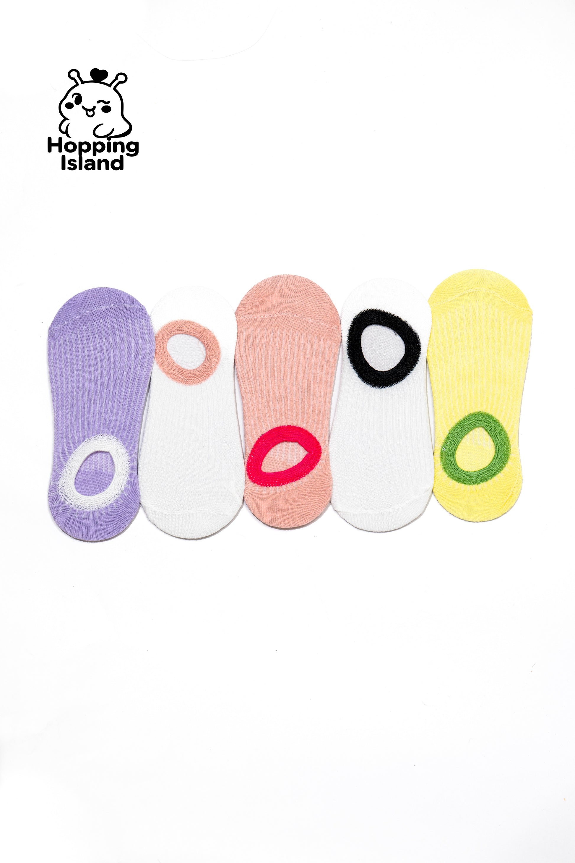 5 Pairs Socks Colorful Ankle Invisible Socks INS Style [HI]